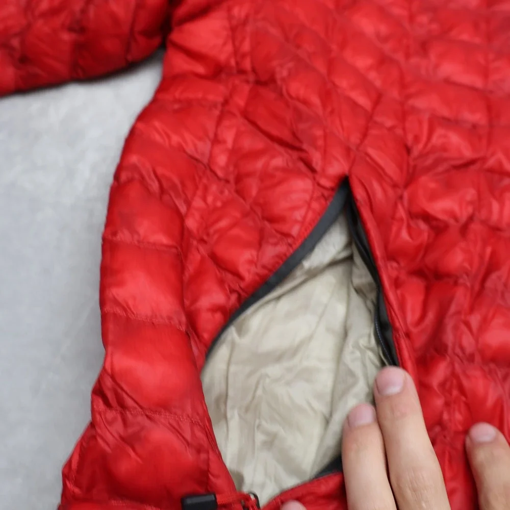 North Face Jacket Men XL Red Quilted Full Zip Thermoball Insulated Winter Puffer